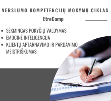 VERSLUMO KOMPETENCIJŲ MOKYMŲ CIKLAS EntreComp spalio 11,12 ir 13 d.