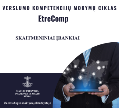 VERSLUMO KOMPETENCIJŲ MOKYMŲ CIKLAS EntreComp gruodžio 21, 22 ir 23 d.