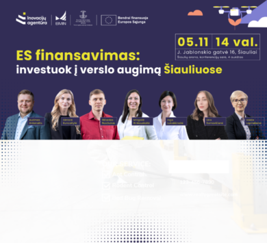 ES FINANSAVIMAS: INVESTUOK Į VERSLO AUGIMĄ ŠIAULIUOSE