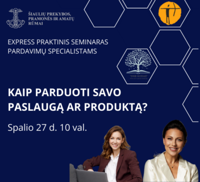SEMINARAS. KAIP PARDUOTI SAVO PASLAUGĄ AR PRODUKTĄ?