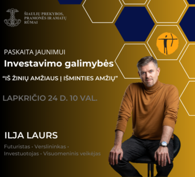 PASKAITA JAUNIMUI: „INVESTAVIMO GALIMYBĖS“