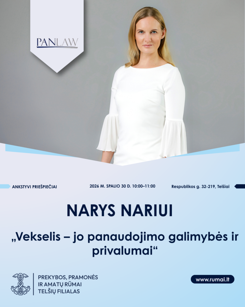 Narys nariui Telšiuose. „Vekselis – jo panaudojimo galimybės ir privalumai“